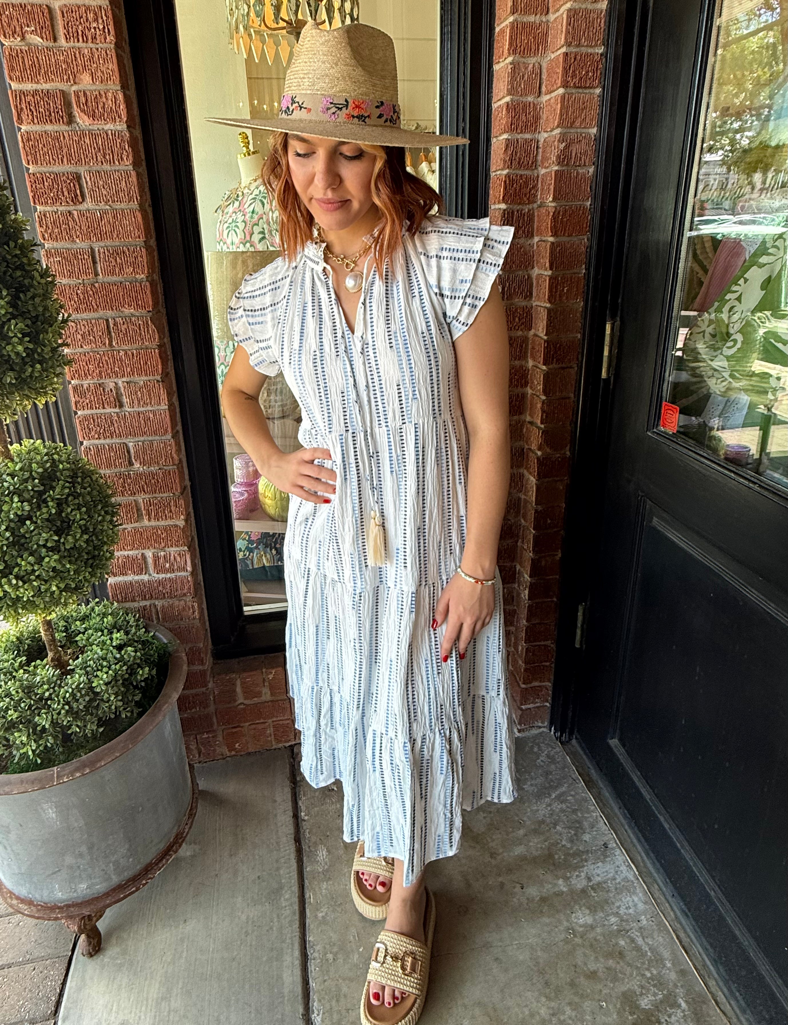 Ashley Embroidered Tiered Dress