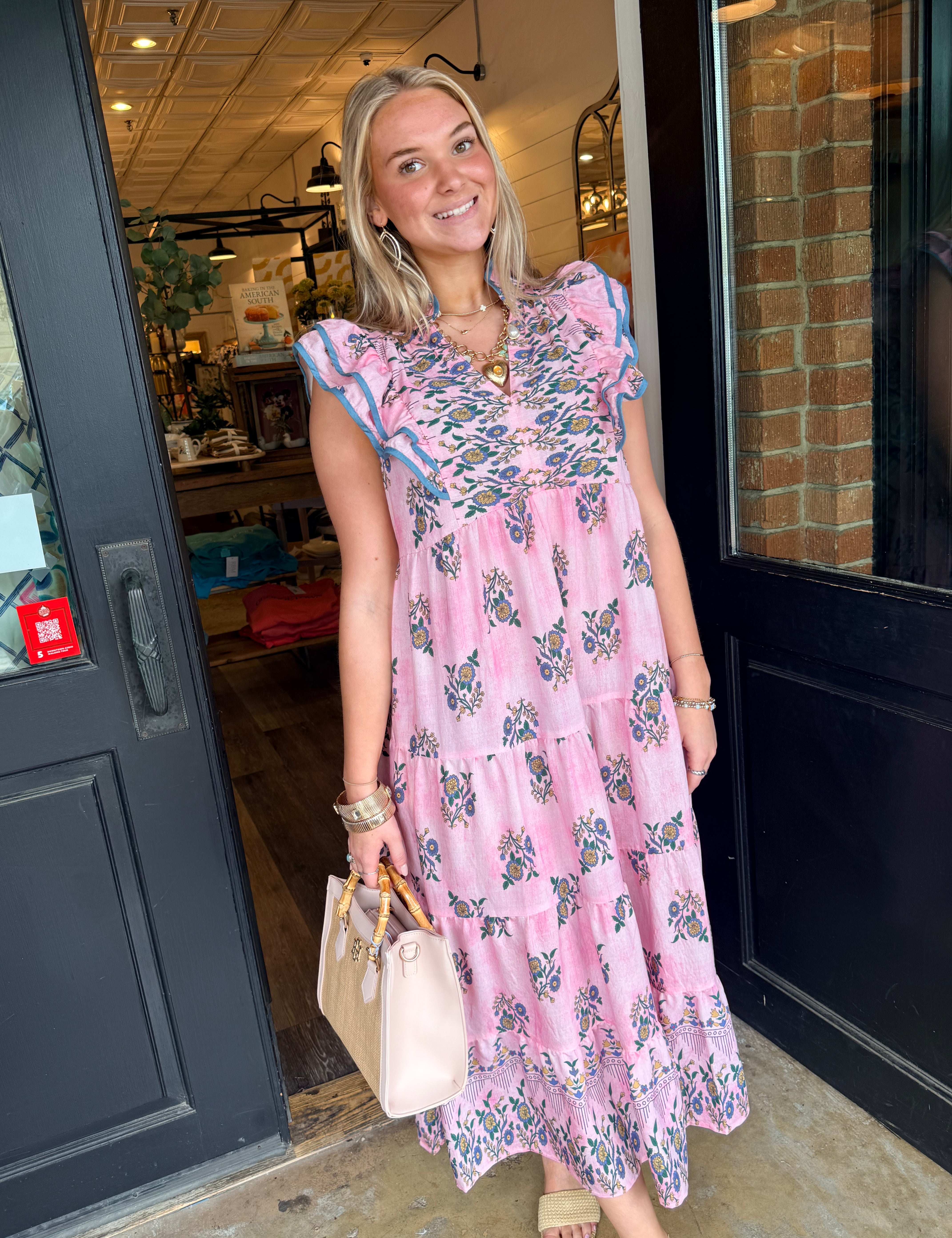 Lisa Floral Tiered Midi Dress