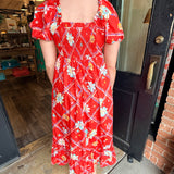 Carly Red Print Dress
