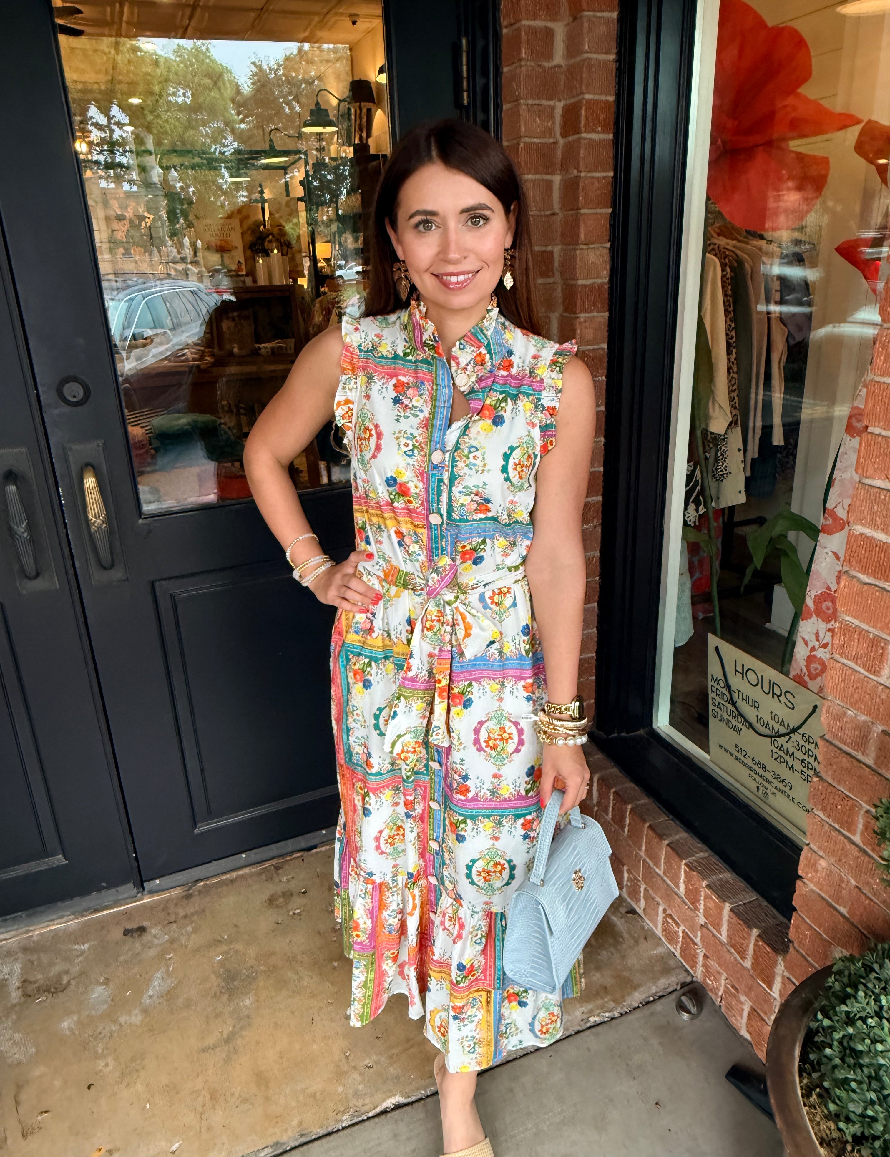 Judi Multi Floral Midi Dress