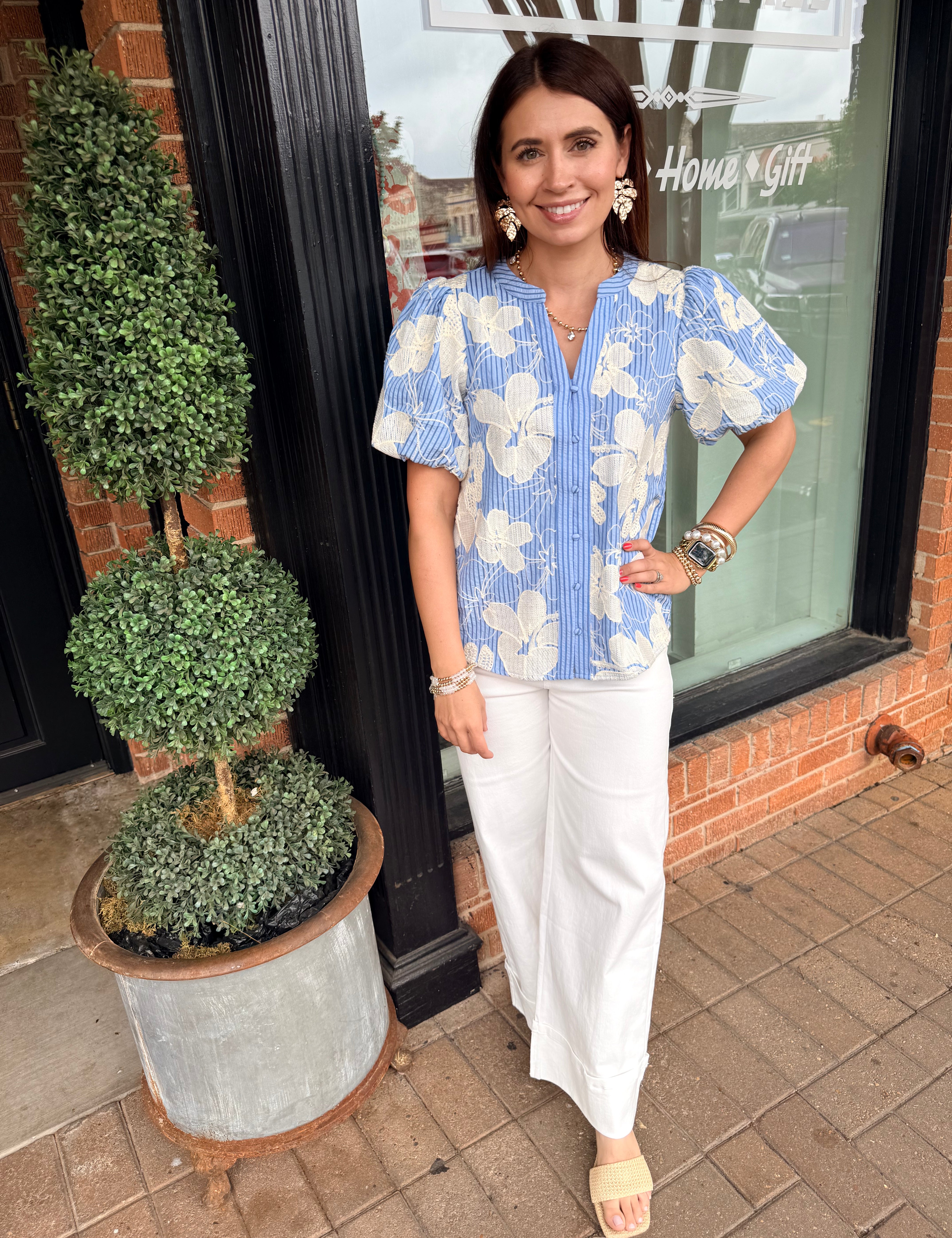 Lucille Floral Embroidered Top