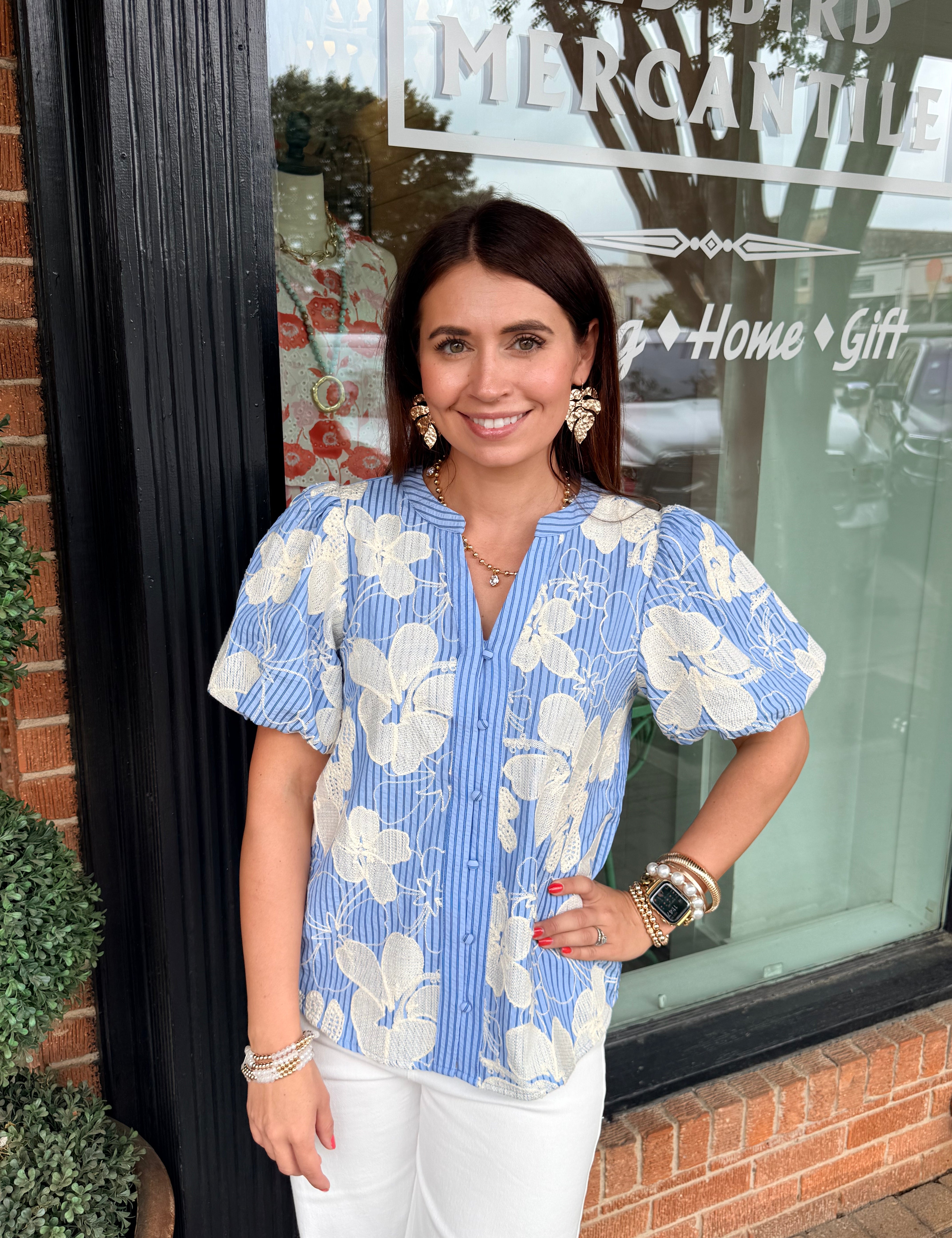 Lucille Floral Embroidered Top