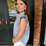 Ellise Stripe Button Blouse