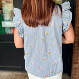 Ellise Stripe Button Blouse