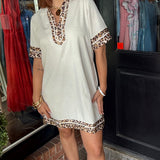 Mila Leopard Trim Dress