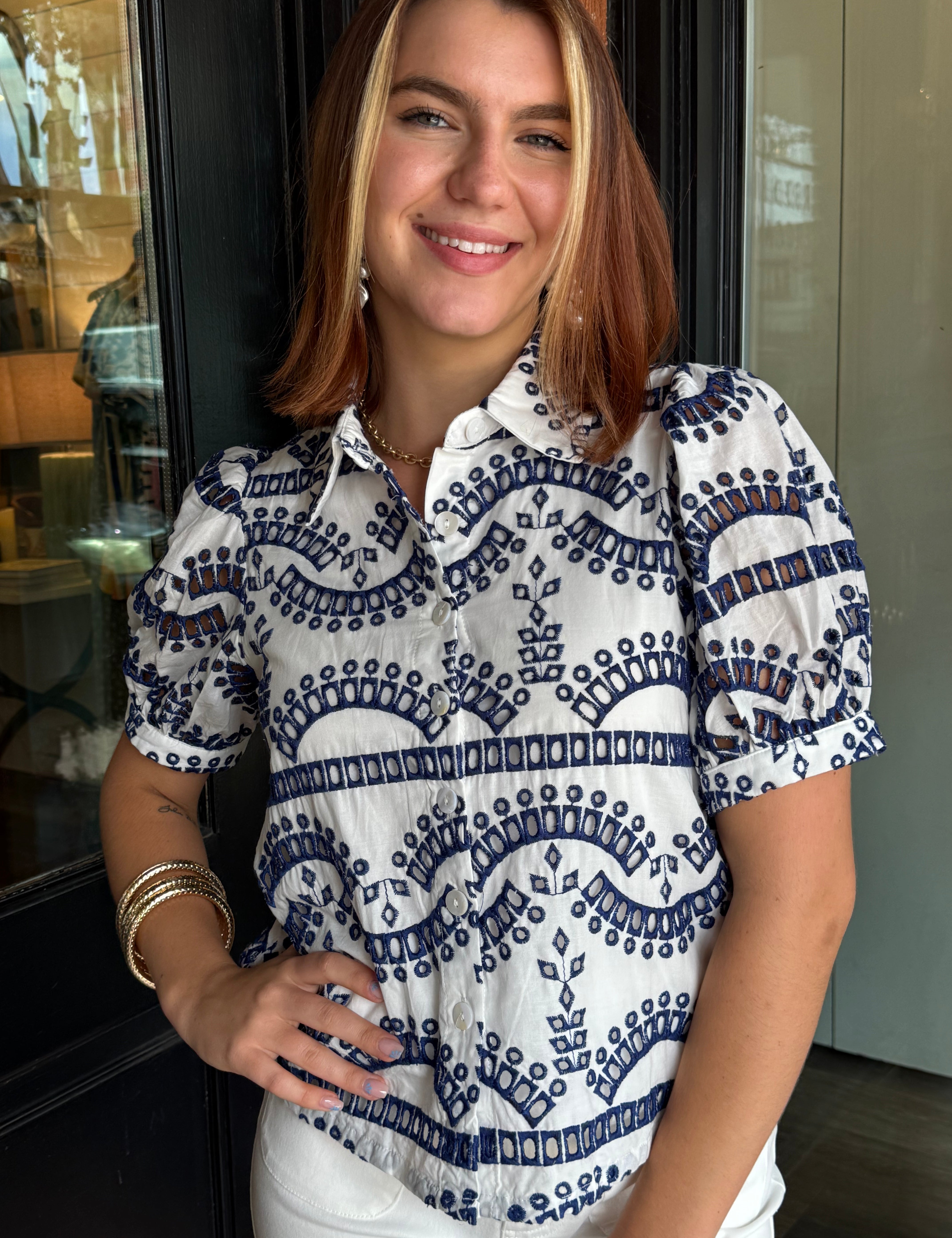 Terri Embroidered Cropped Top