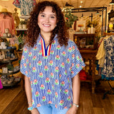 Ellen Floral Stripe Top