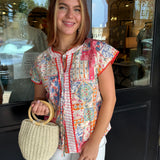 Gina Mixed Print Top