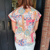 Gina Mixed Print Top