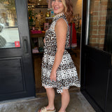 Katherine Leopard Lace Trim Dress
