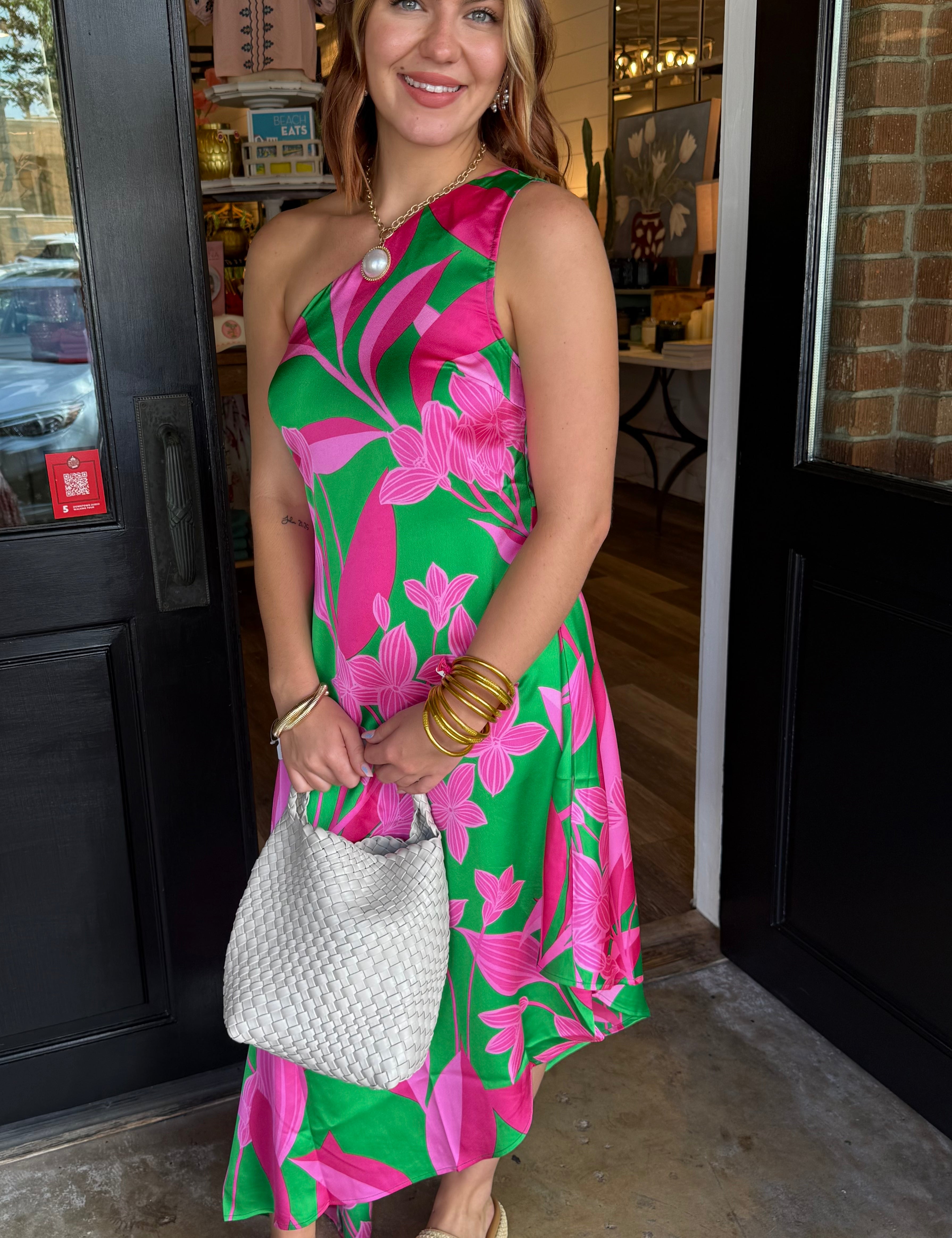 Millie Blossom One Shoulder Asymmetrical Dress