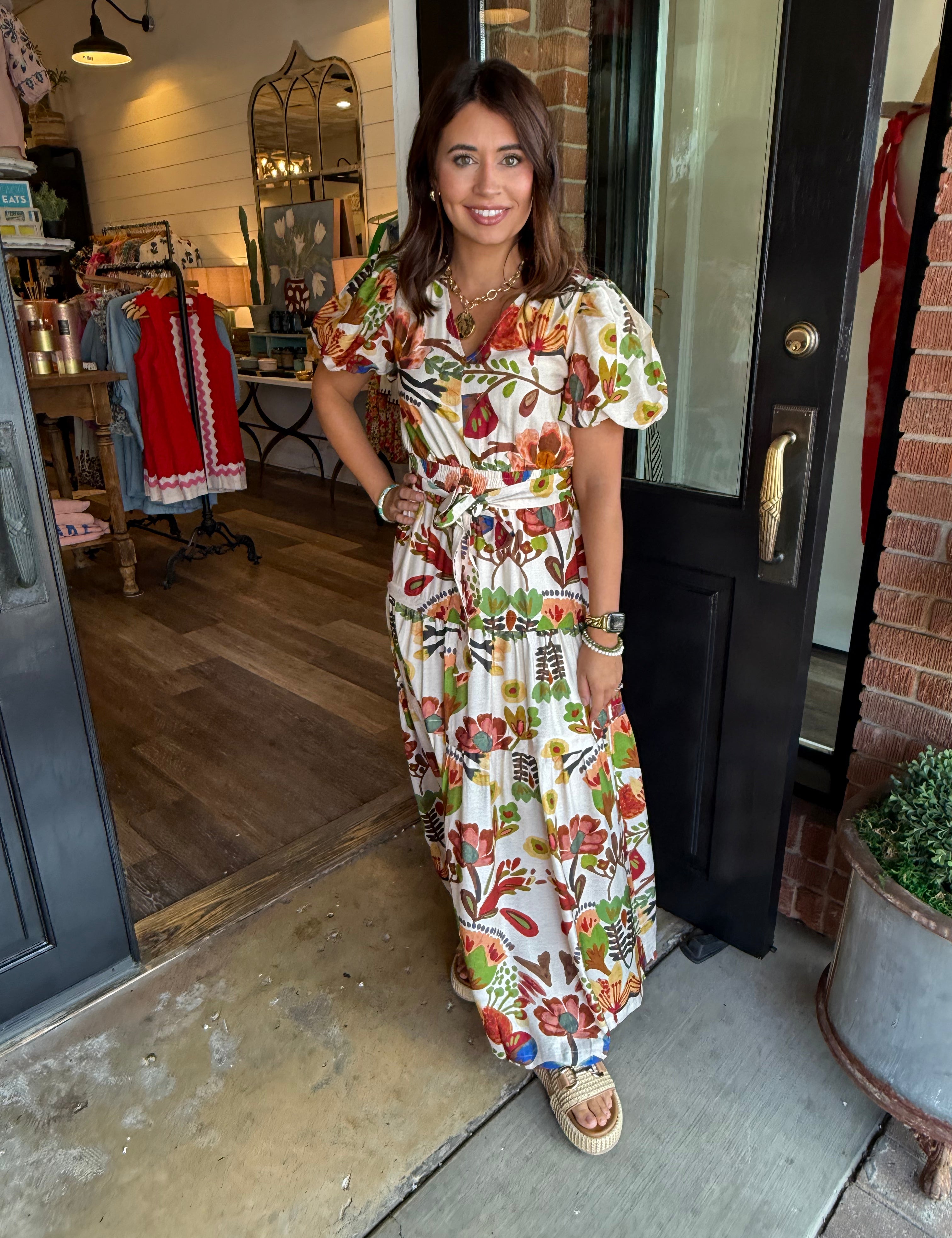 Karina Floral Print Maxi Dress
