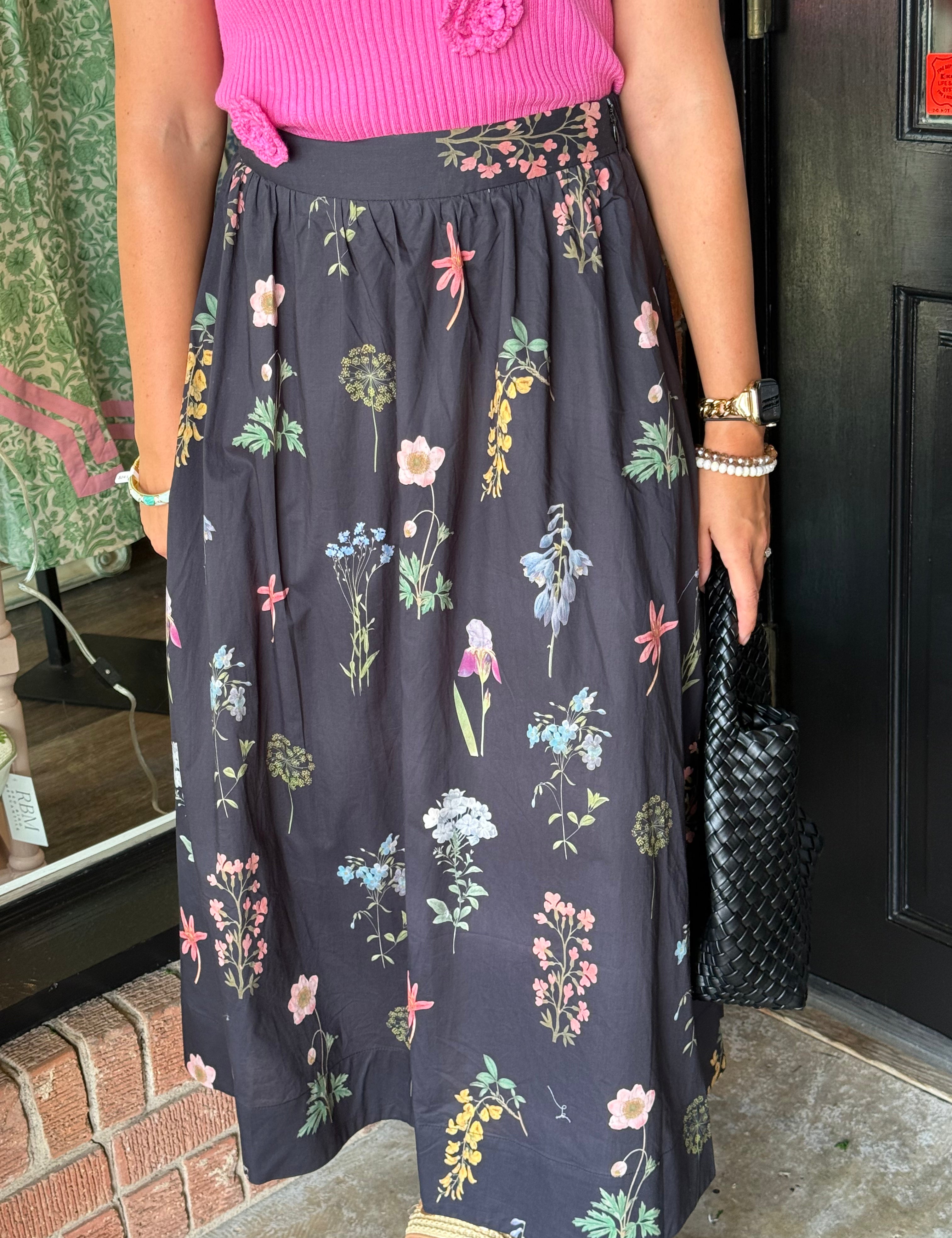 Sage Floral Maxi Skirt