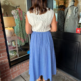 Milani Stripe Pattern Pull-On Midi Skirt