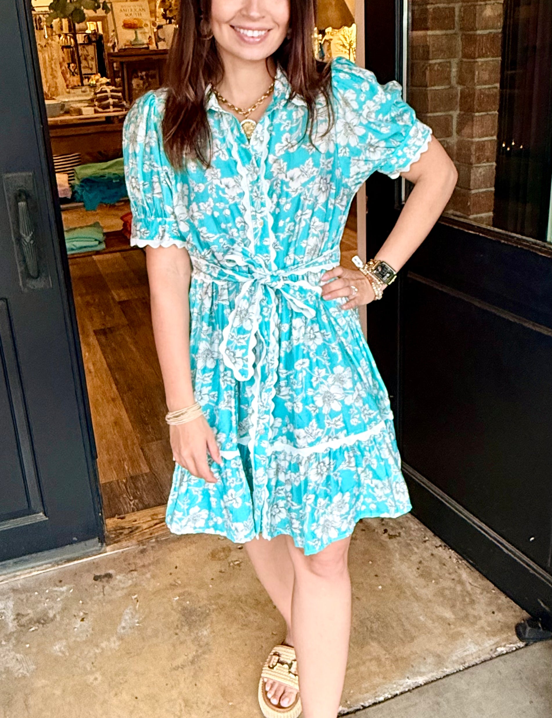 Victoria Vintage Floral Mini Dress