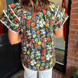 Micha Floral Ruffle Top