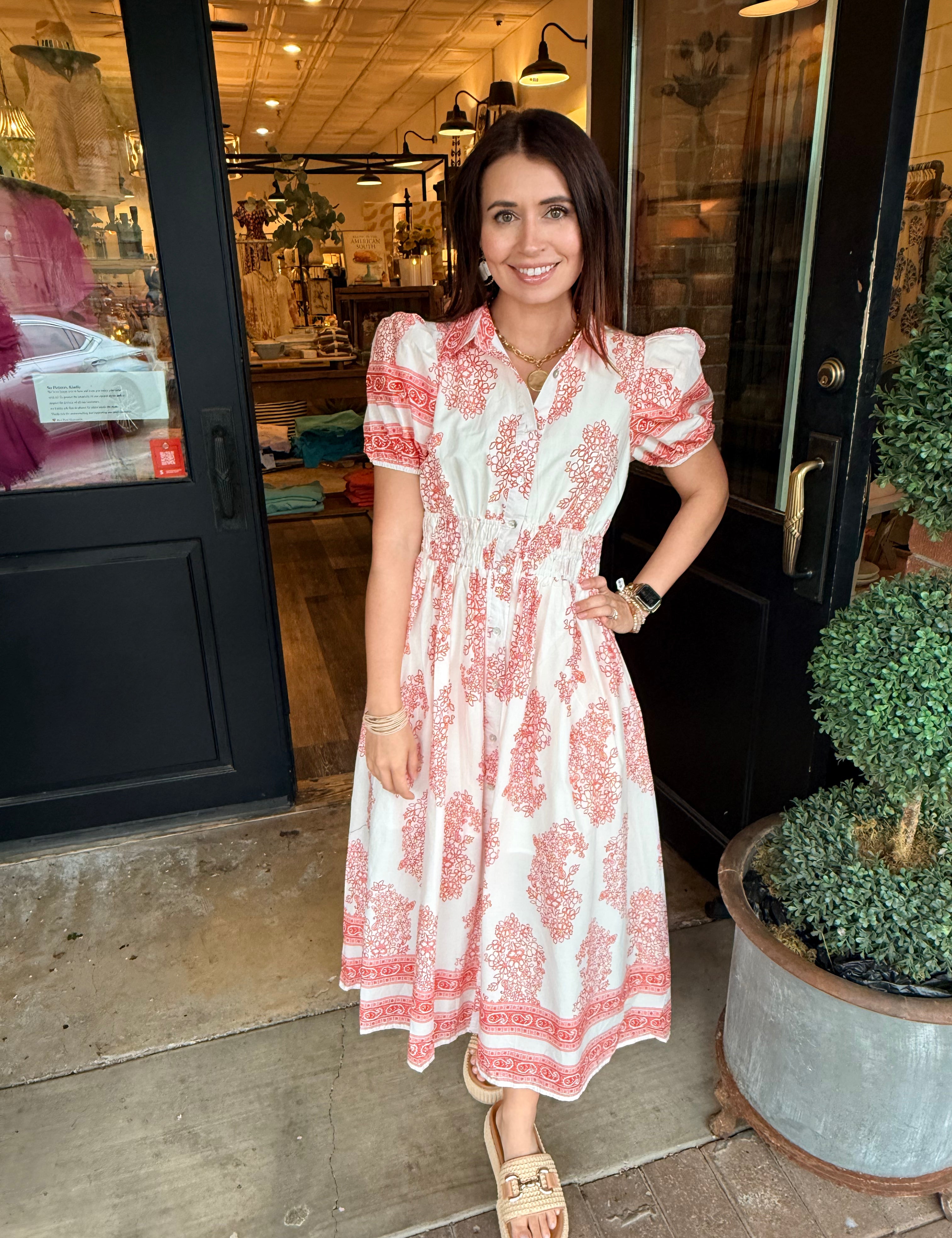 Sabrina Botanical Midi Dress