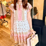 Raylee Wing Sleeve Print Dress