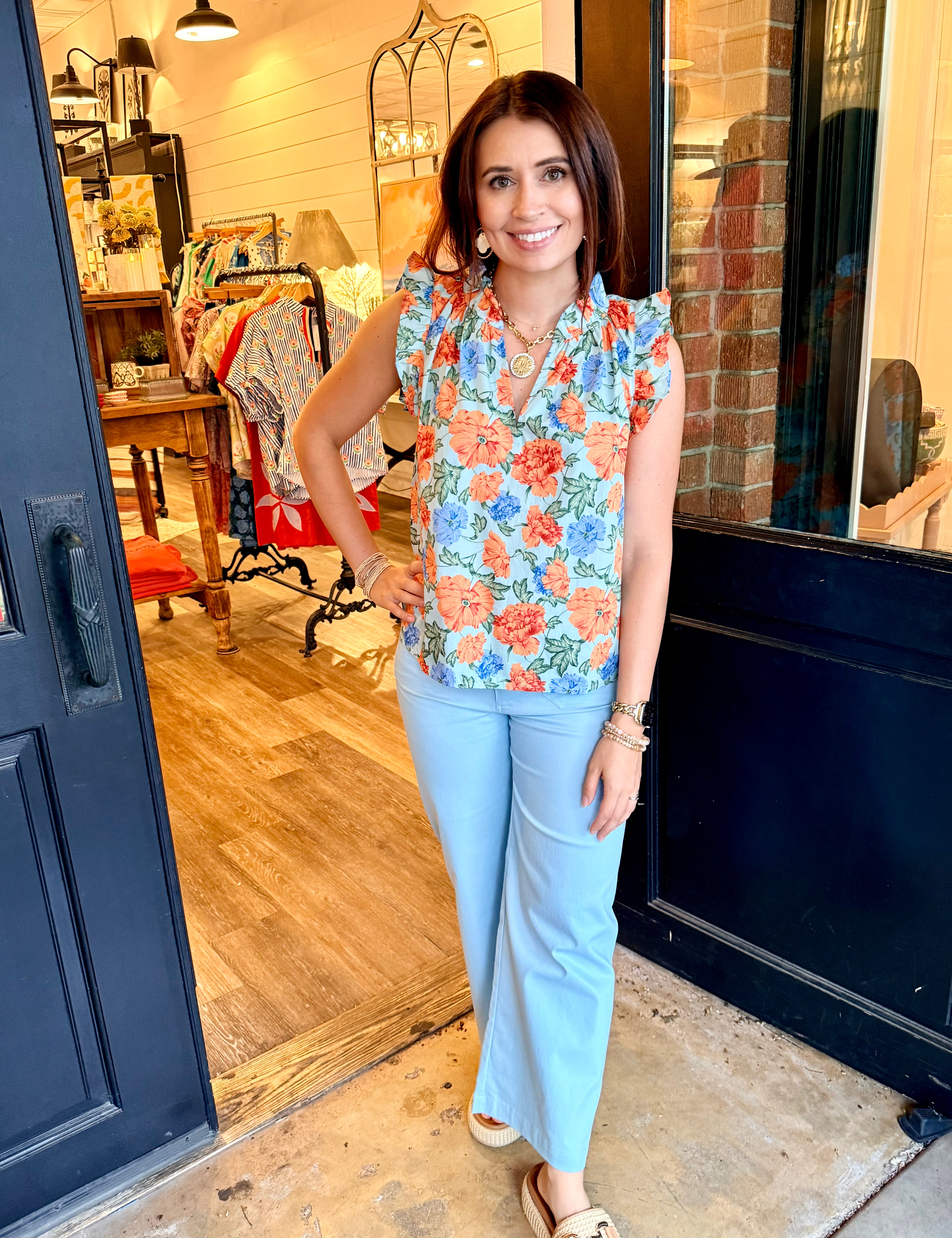 Kacey Ruffle Sleeve Blouse