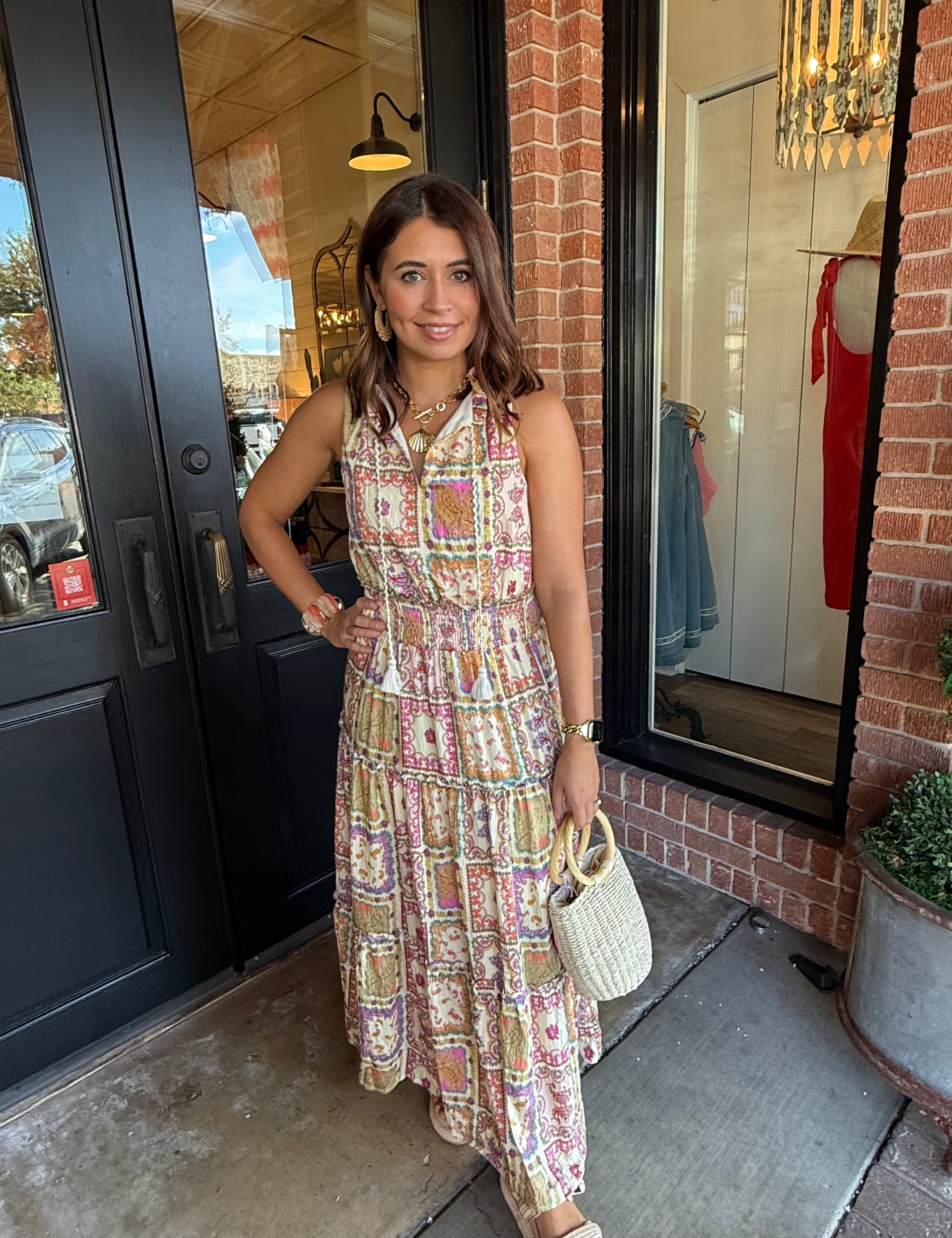 Sarah Scarf Print Dress