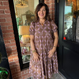 Addison Print Tiered Midi Dress