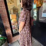 Addison Print Tiered Midi Dress