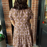 Addison Print Tiered Midi Dress