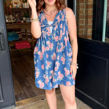 Whitney Denim Floral Romper