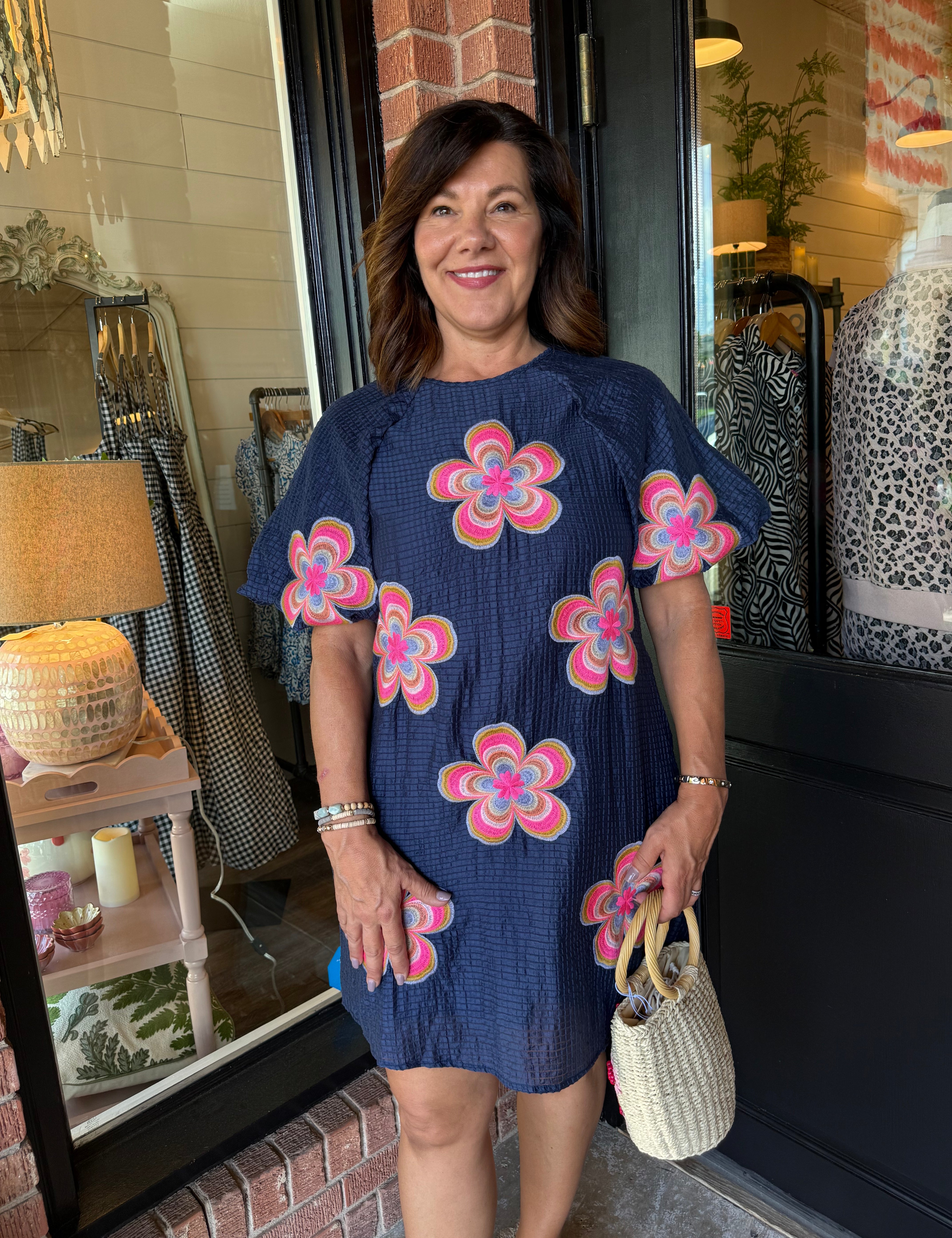 Adalyn Embroidered Textured Dress