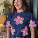 Adalyn Embroidered Textured Dress