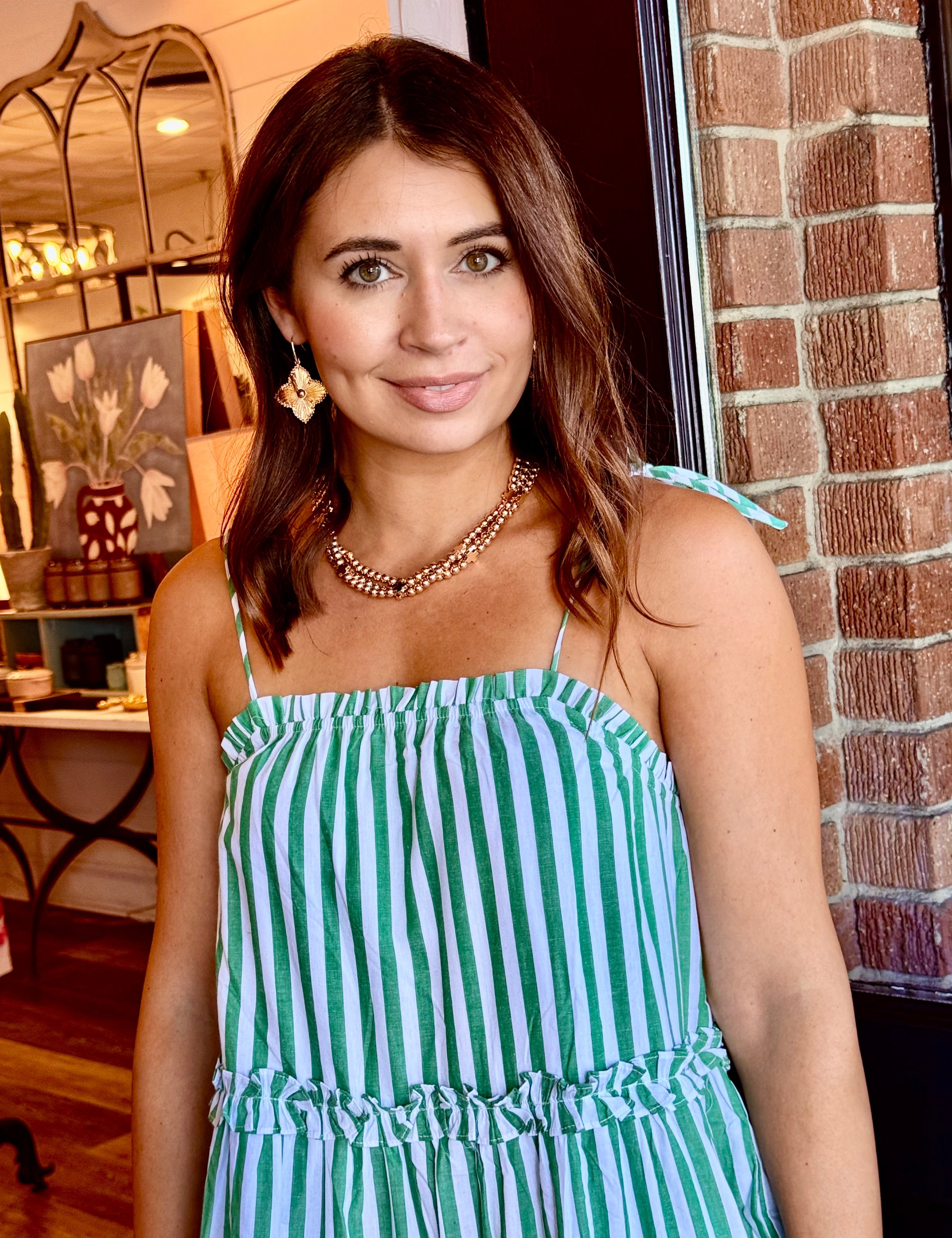 Jay Green Striped Dress