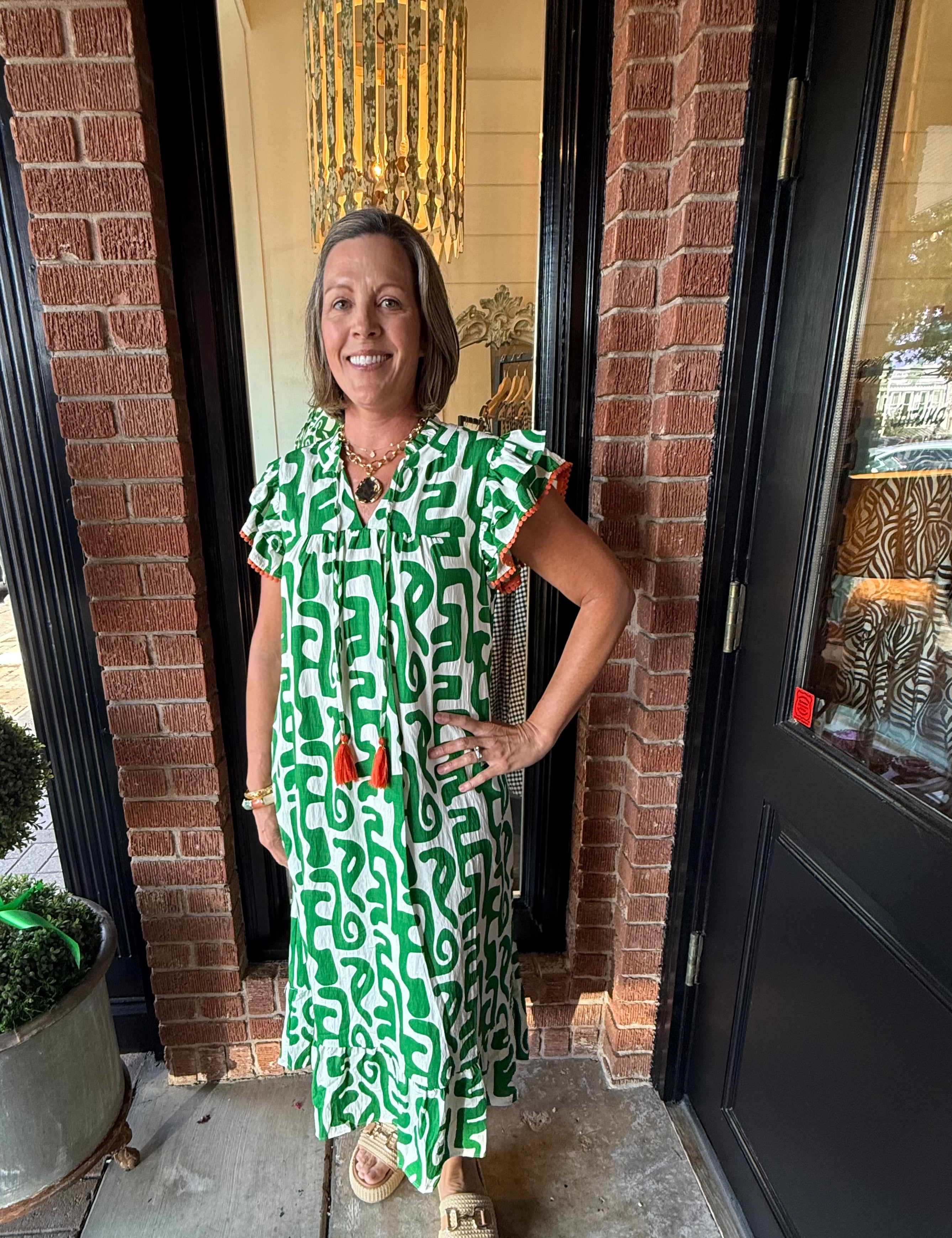 Alanna Flutter Print Maxi Dress