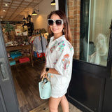 Karen Embroidery Collared Top