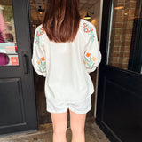 Karen Embroidery Collared Top