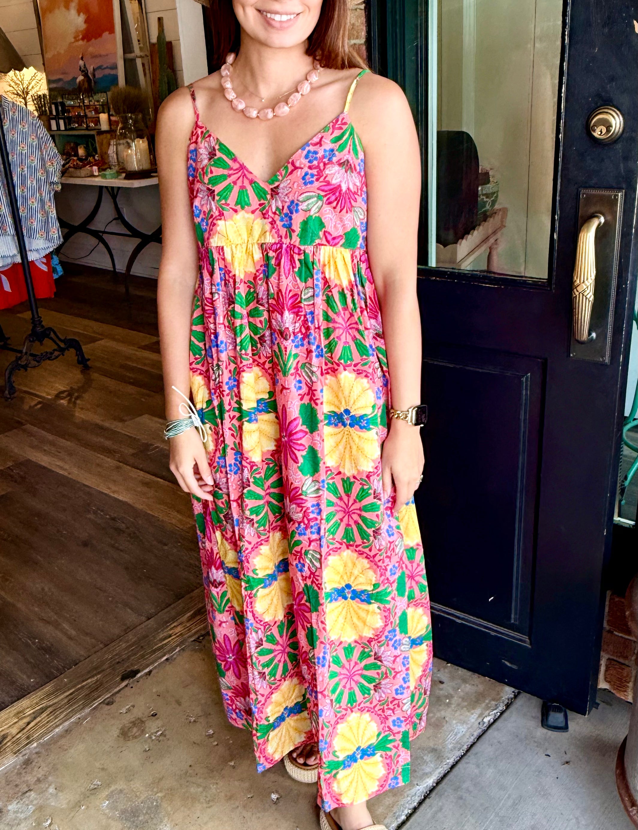 Aimee Floral Cami Maxi Dress – Red Bird Mercantile