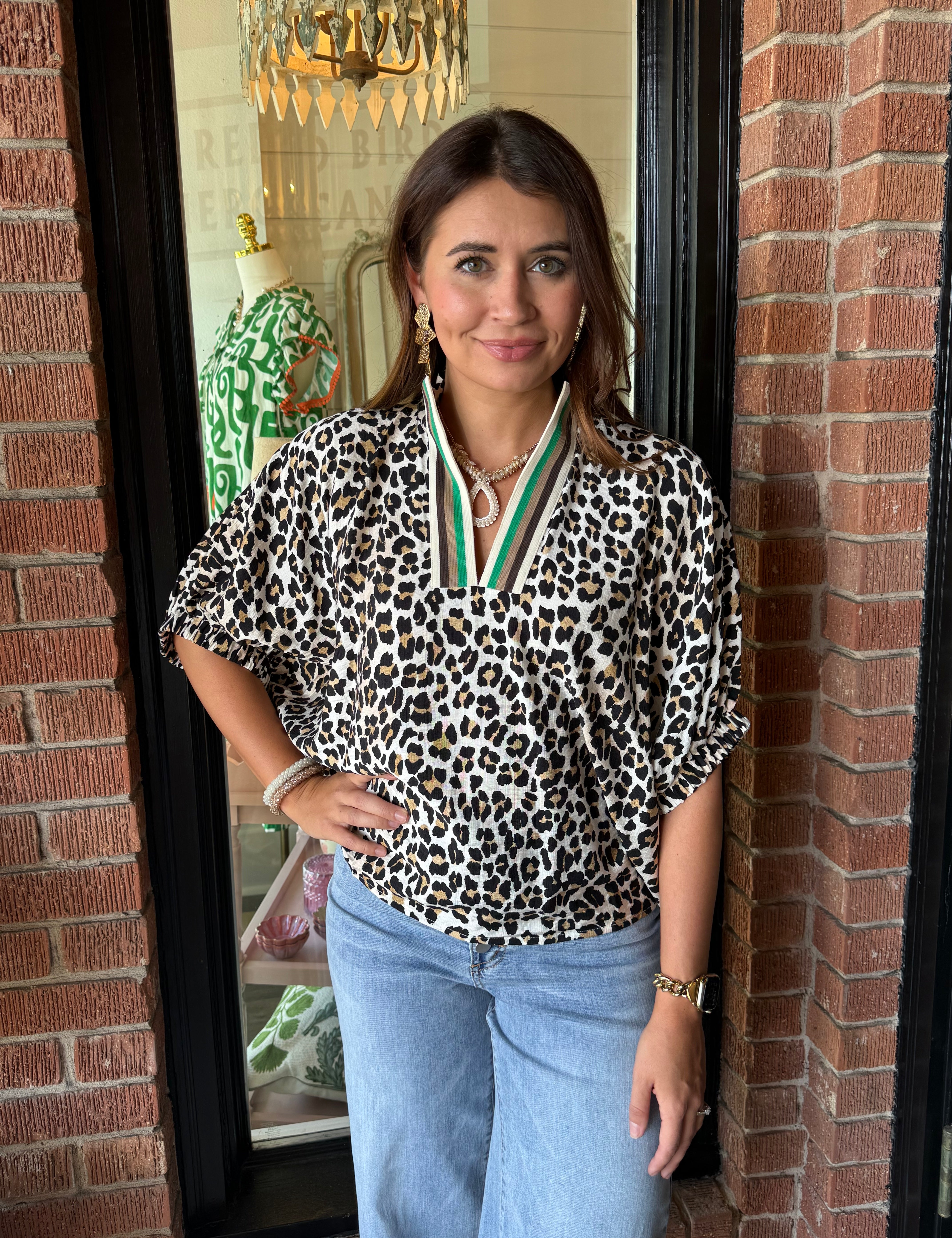 Brandi Leopard Top