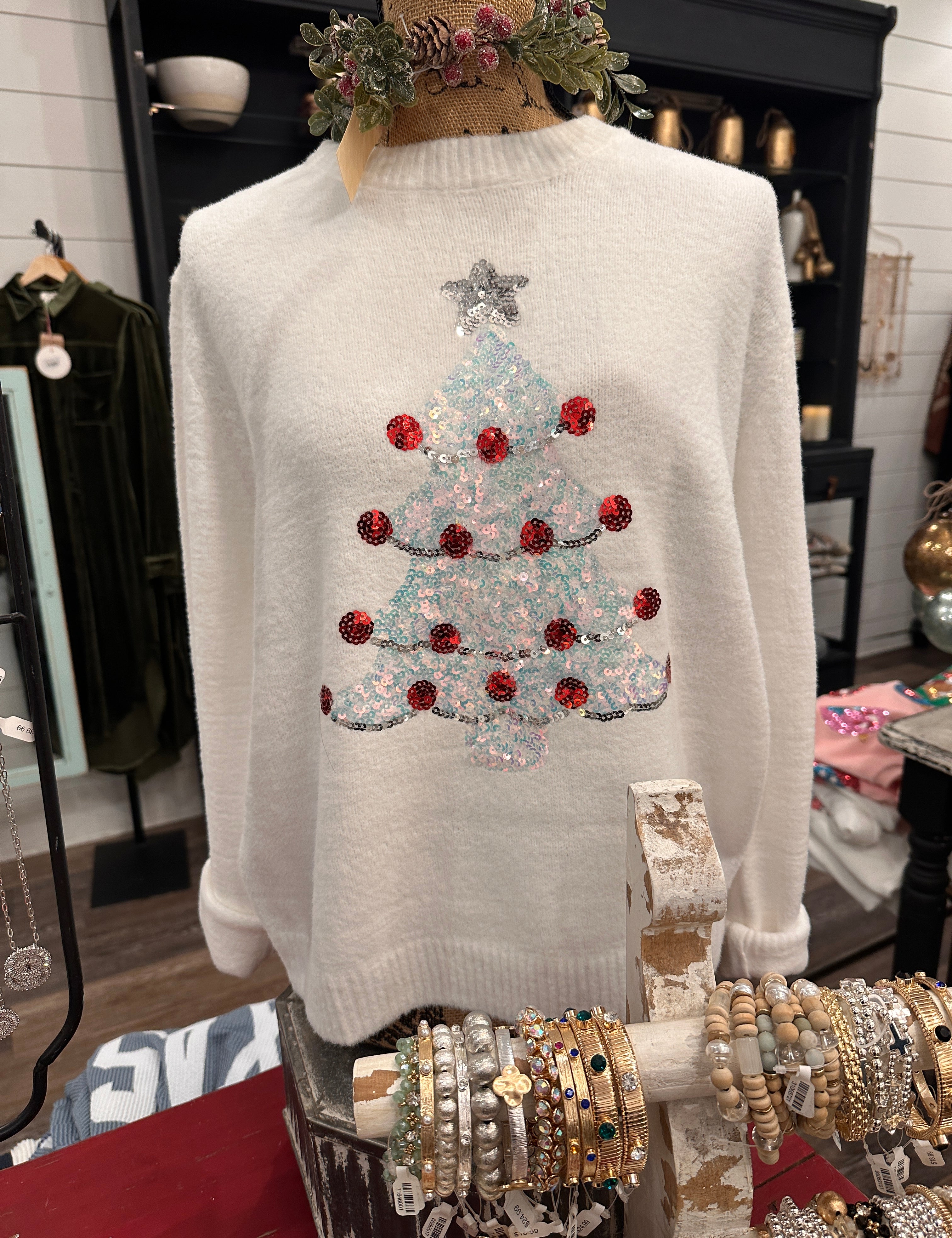 Christmas Tree Glitter Sweater