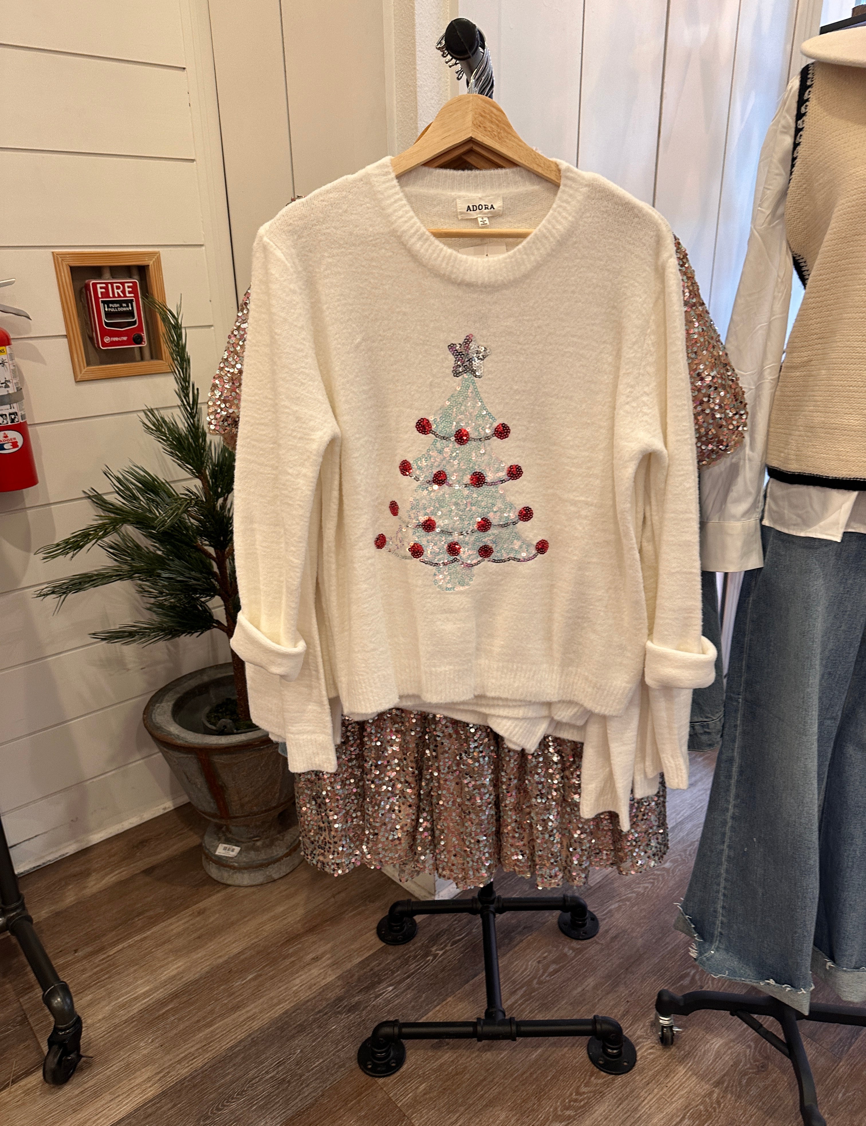 Christmas Tree Glitter Sweater