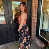Blaire Floral Black Skirt
