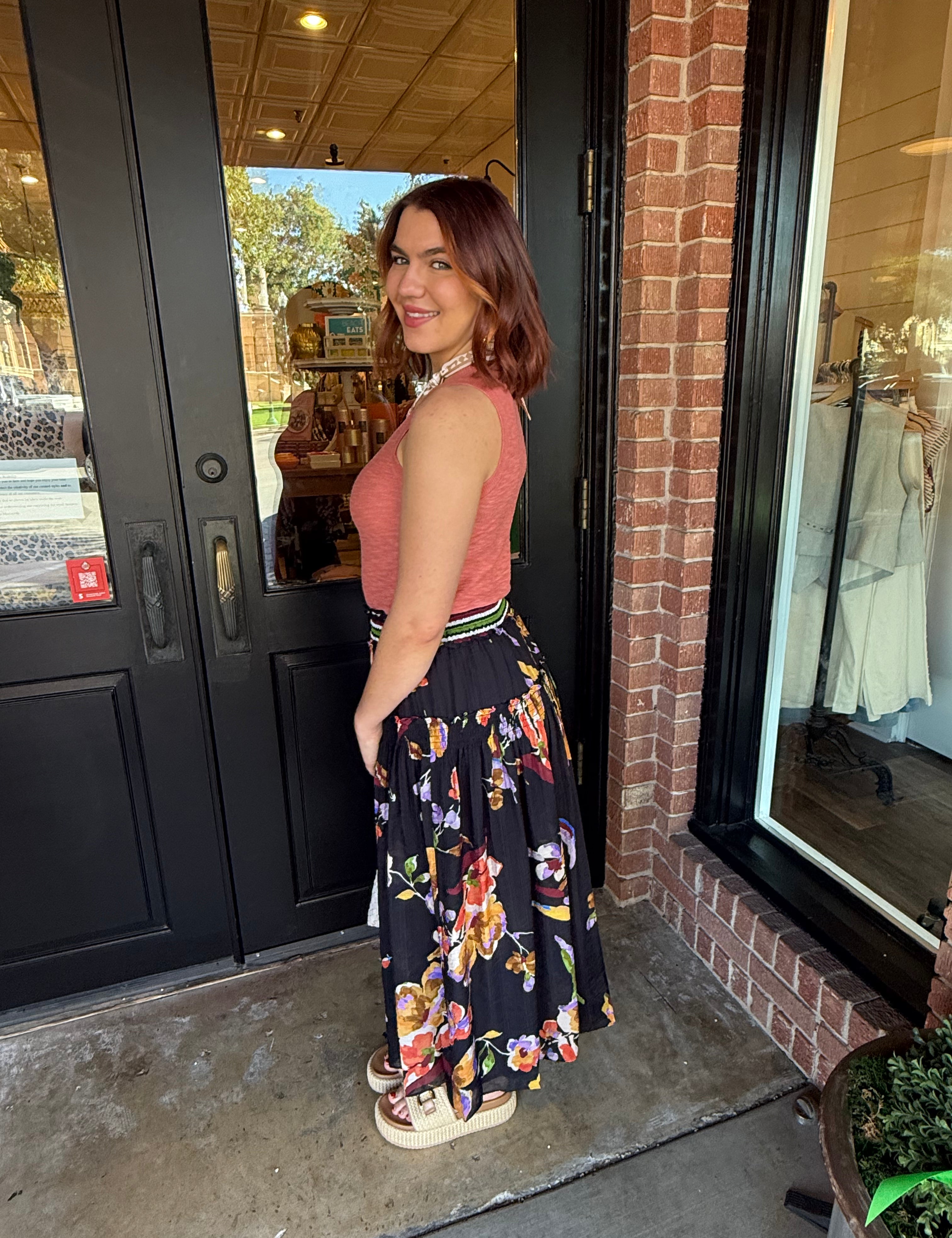 Blaire Floral Black Skirt