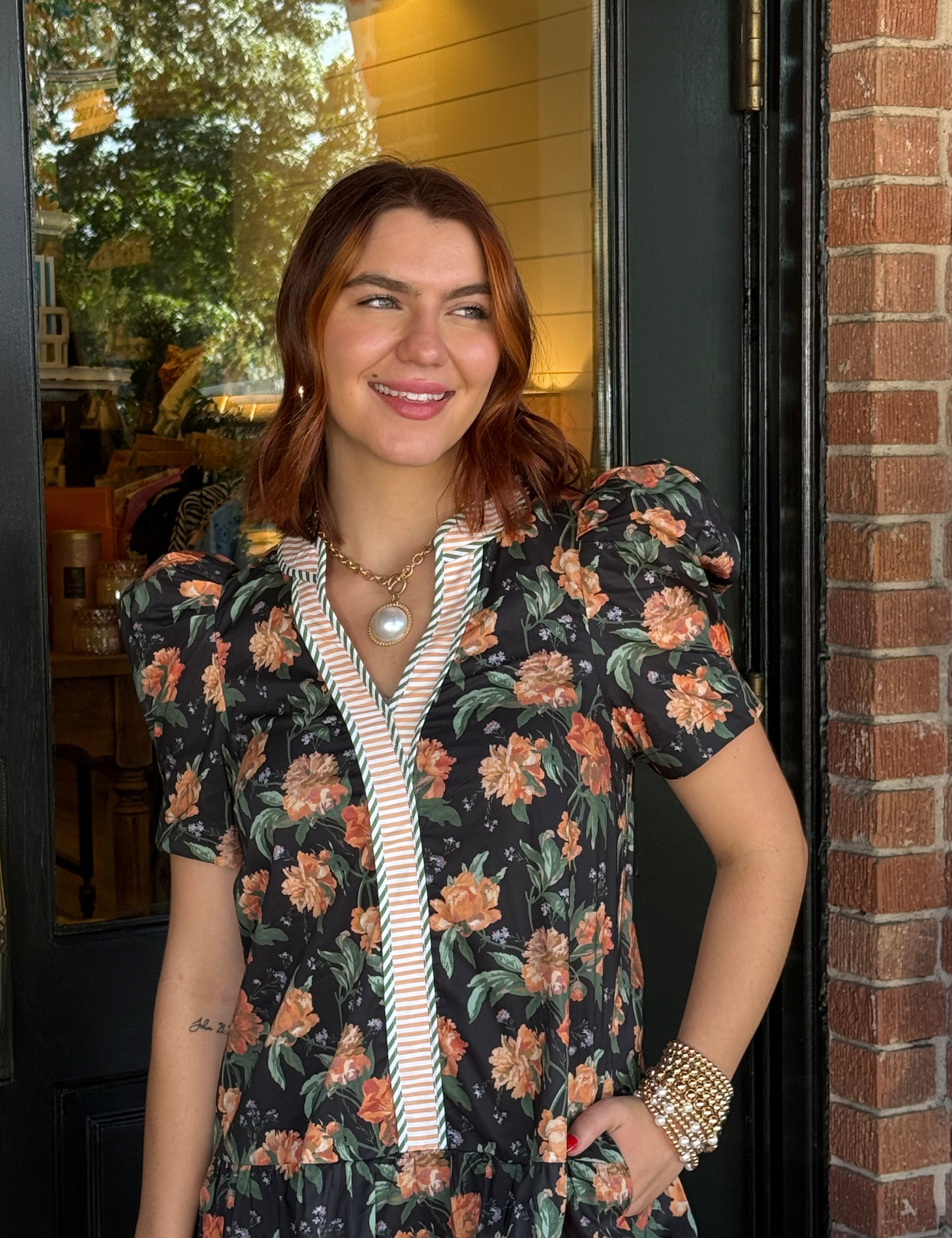 Raleigh Orange Floral Dress
