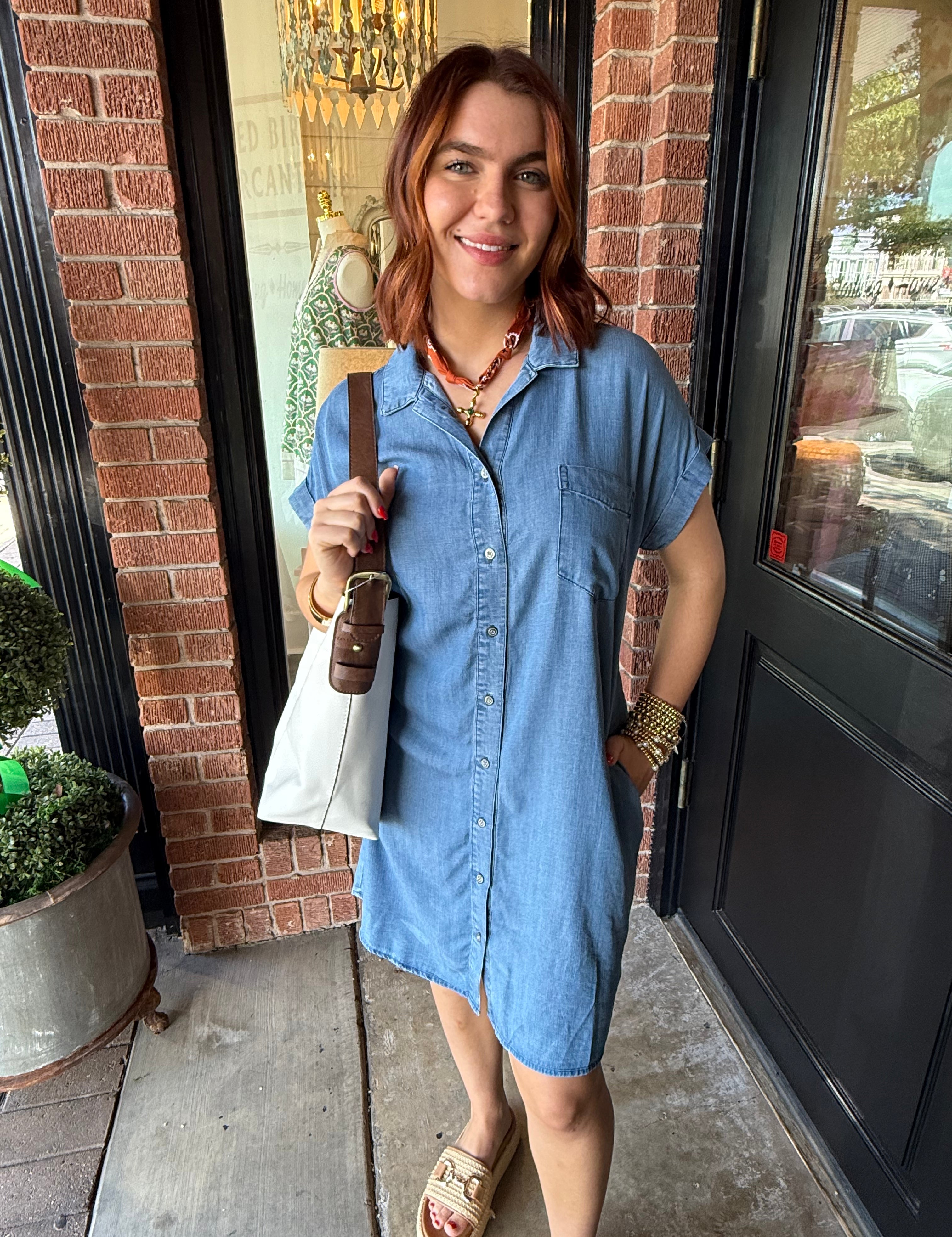 Dora Denim Button Dress