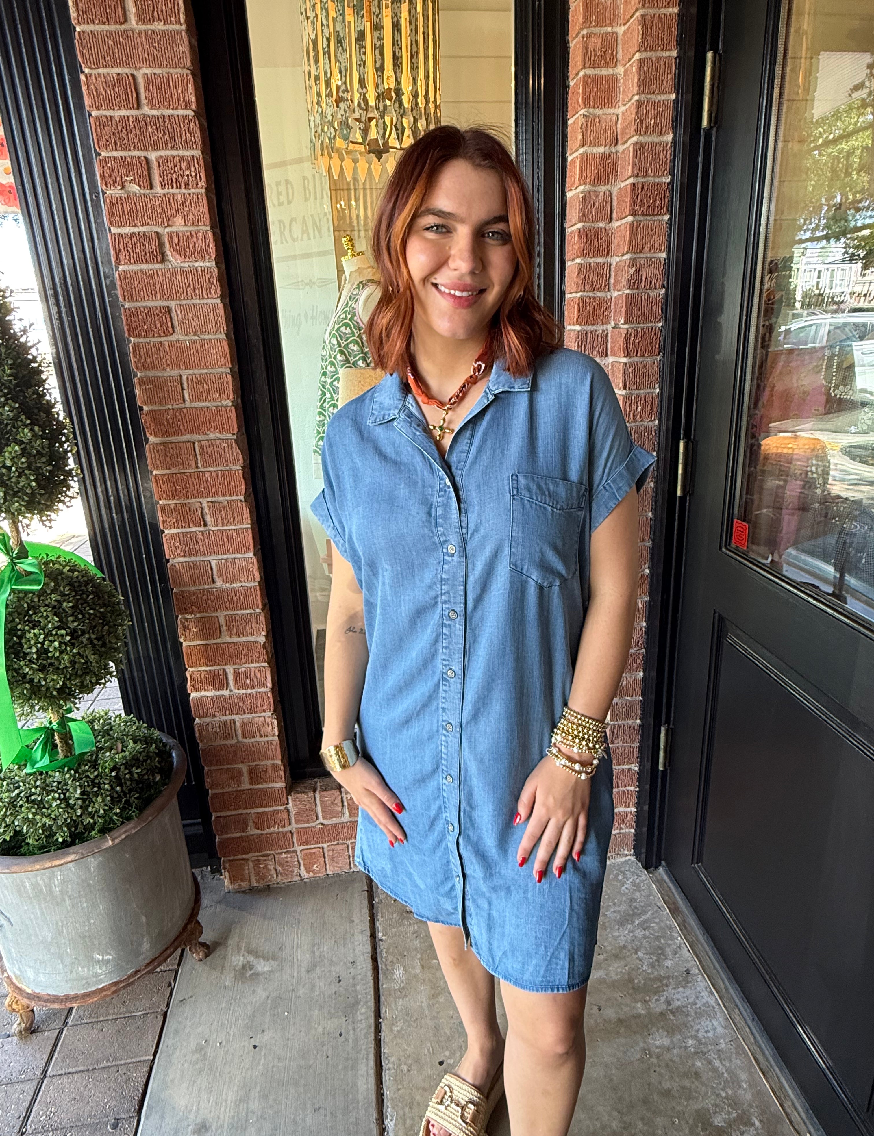 Dora Denim Button Dress