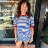 Claire Striped Puff Sleeve Top