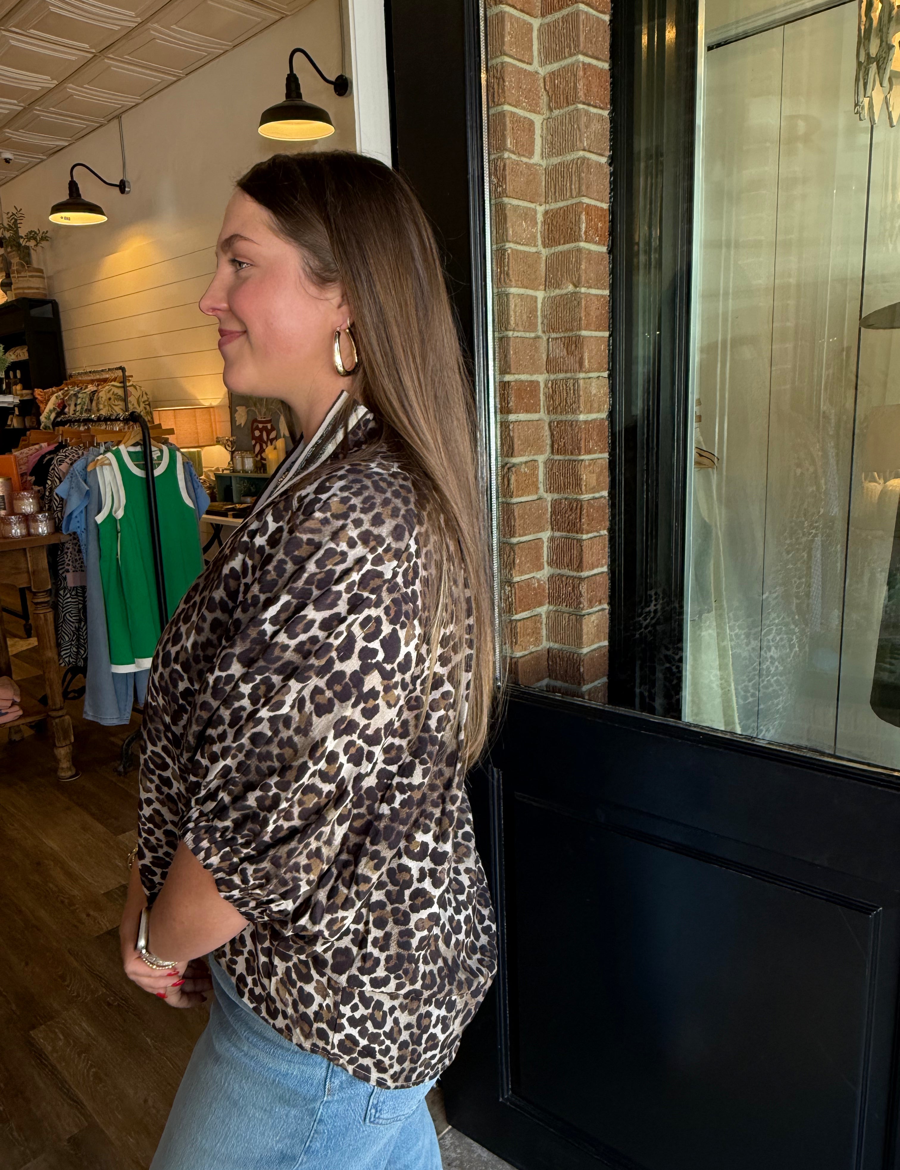Brandi Leopard Brown Top