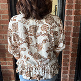 Tina Floral Button Top