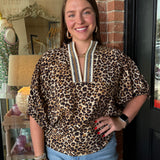 Brandi Leopard Camel Top