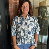 Tina Floral Button Top