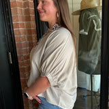 Becca Leopard Trim Top