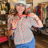 Amber Plaid Top